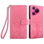 For Huawei Pura 70 Case PU Leather Wallet Phone Cover Tree Deer Imprinted