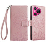For Huawei Pura 70 Case PU Leather Wallet Phone Cover Tree Deer Imprinted