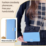 For Huawei Pura 70 Case PU Leather Wallet Stand Phone Cover with Crossbody Shoulder Strap