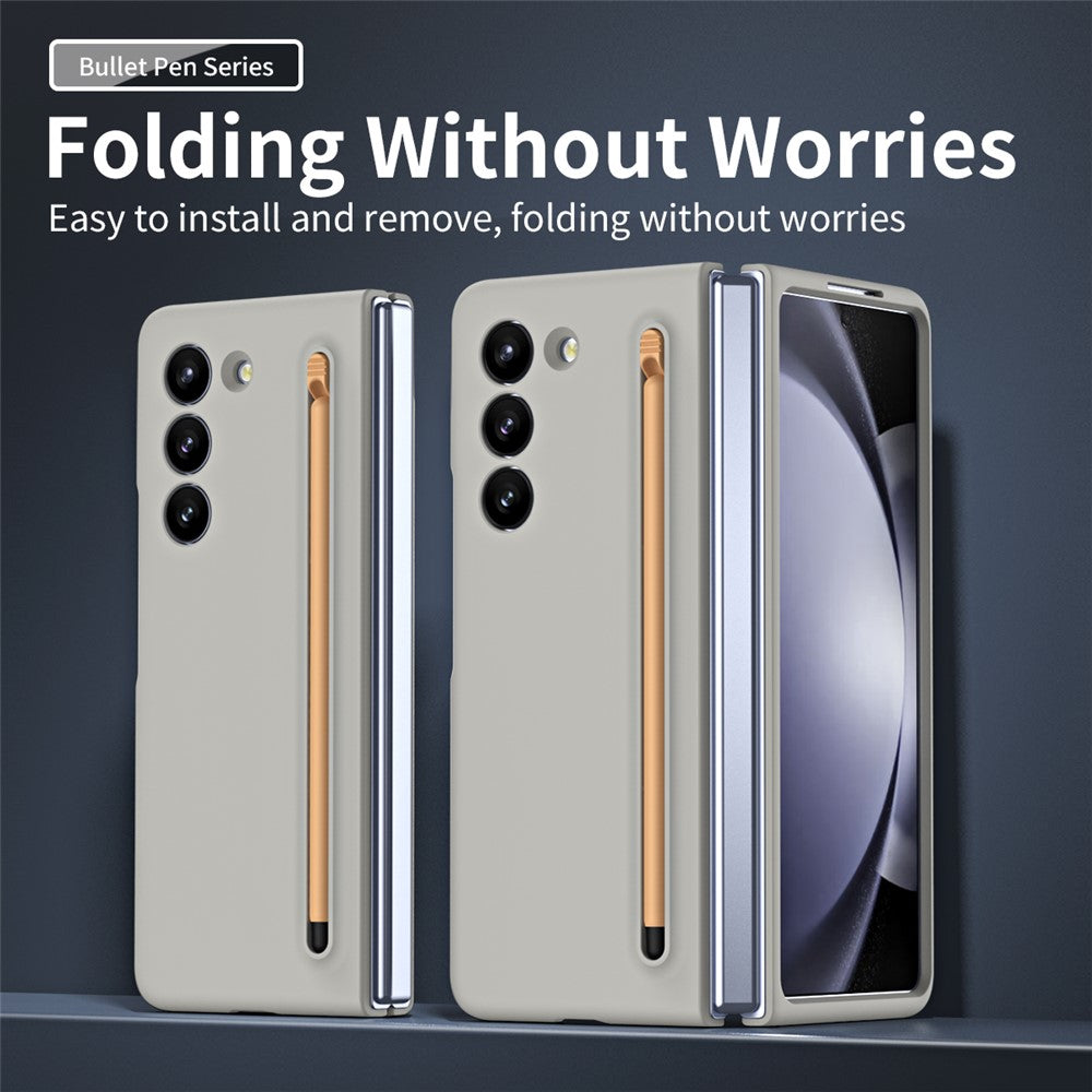 Galaxy Z Fold6 5G-cover, hudvenligt hårdt PC-mobilcover med hærdet glas og stylus