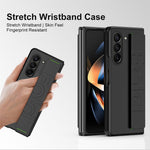 Til Samsung Galaxy Z Fold6 5G Skin-Touch Cover PC Anti-fingeraftryk Telefoncover med Elastisk Håndledsrem