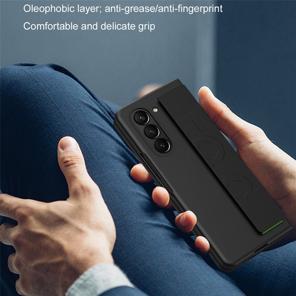Til Samsung Galaxy Z Fold6 5G Skin-Touch Cover PC Anti-fingeraftryk Telefoncover med Elastisk Håndledsrem