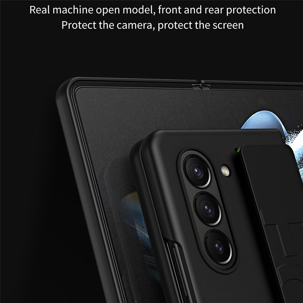 Til Samsung Galaxy Z Fold6 5G Skin-Touch Cover PC Anti-fingeraftryk Telefoncover med Elastisk Håndledsrem