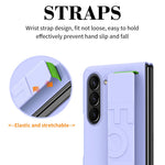 Til Samsung Galaxy Z Fold6 5G Skin-Touch Cover PC Anti-fingeraftryk Telefoncover med Elastisk Håndledsrem