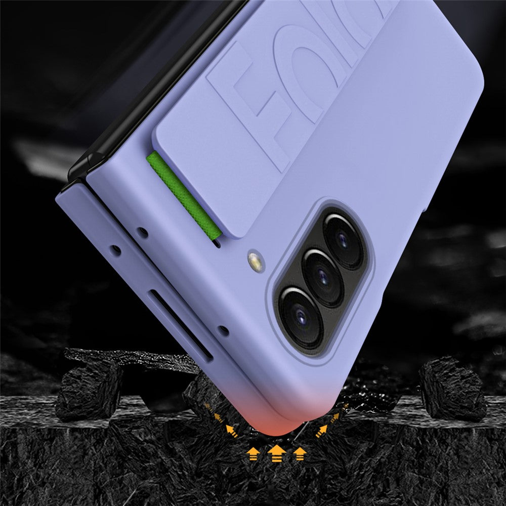 Til Samsung Galaxy Z Fold6 5G Skin-Touch Cover PC Anti-fingeraftryk Telefoncover med Elastisk Håndledsrem