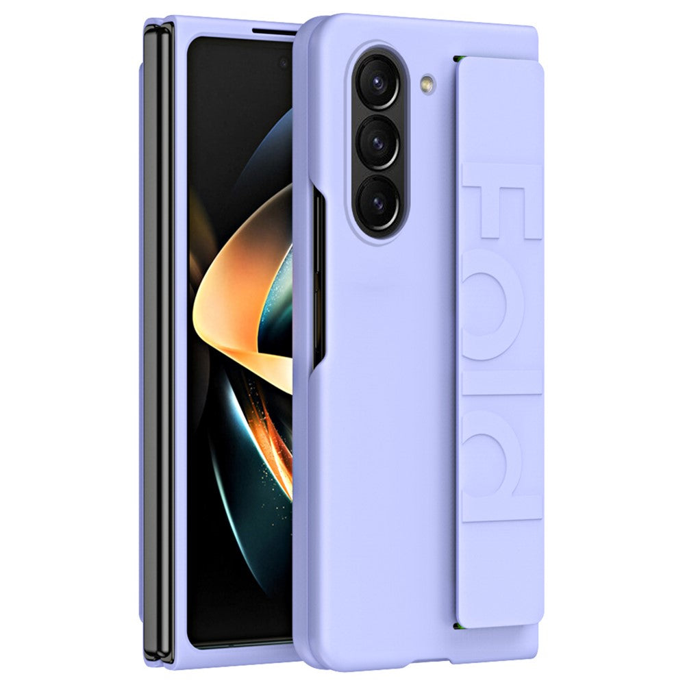 Til Samsung Galaxy Z Fold6 5G Skin-Touch Cover PC Anti-fingeraftryk Telefoncover med Elastisk Håndledsrem