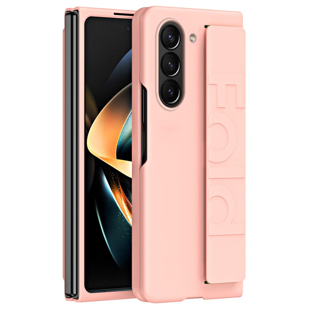 Til Samsung Galaxy Z Fold6 5G Skin-Touch Cover PC Anti-fingeraftryk Telefoncover med Elastisk Håndledsrem