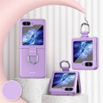 For Samsung Galaxy Z Flip7 FE 5G / Z Flip6 5G / Z Flip5 5G Folded Phone Case Skin-Touch Hard PC Phone Cover with Ring Holder