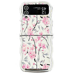 For Samsung Galaxy Z Flip3 5G Case Flower Pattern Electroplated Wavy Edge Soft TPU Phone Cover