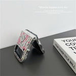 For Samsung Galaxy Z Flip3 5G Case Flower Pattern Electroplated Wavy Edge Soft TPU Phone Cover