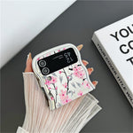 For Samsung Galaxy Z Flip3 5G Case Flower Pattern Electroplated Wavy Edge Soft TPU Phone Cover