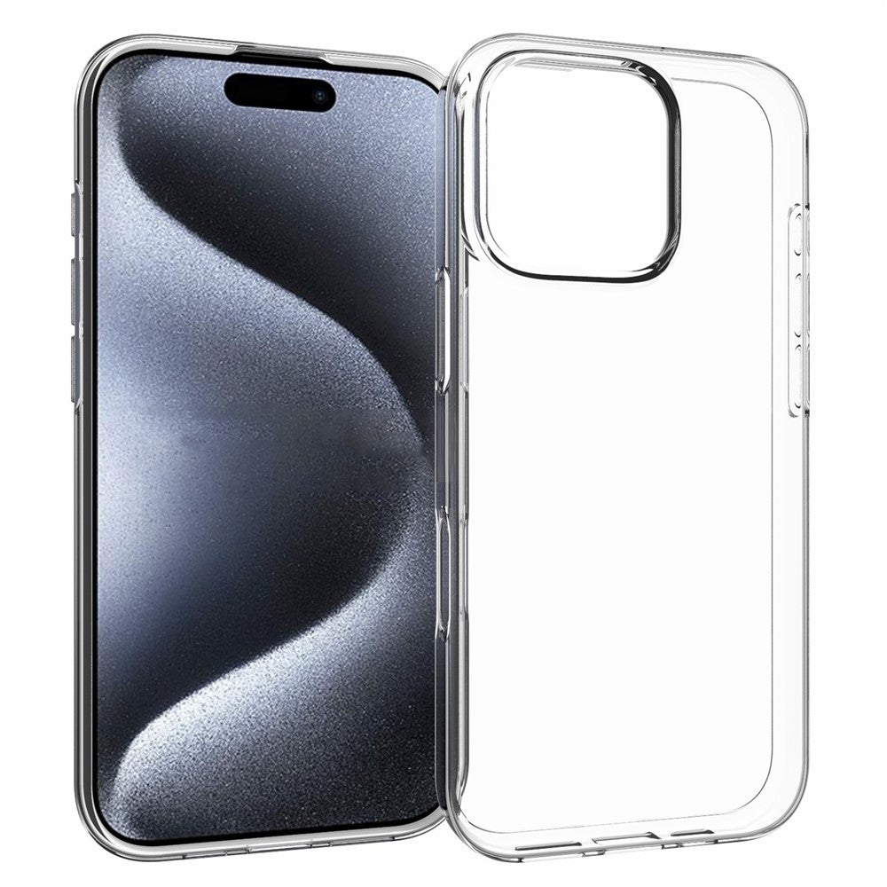 iPhone 16 Pro-skal Vattenstämpelfritt reptåligt genomskinligt TPU-mobilskal