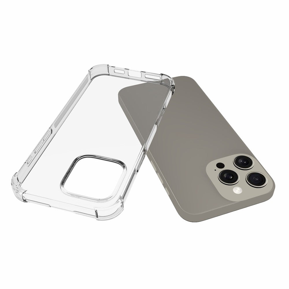 Til iPhone 16 Pro Max cover faldsikring, skridsikker, gennemsigtig TPU telefoncover