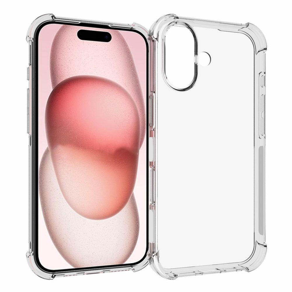 Til iPhone 16   Telefoncover Gennemsigtigt Fleksibelt TPU Anti-Ridse Mobiltelefoncover