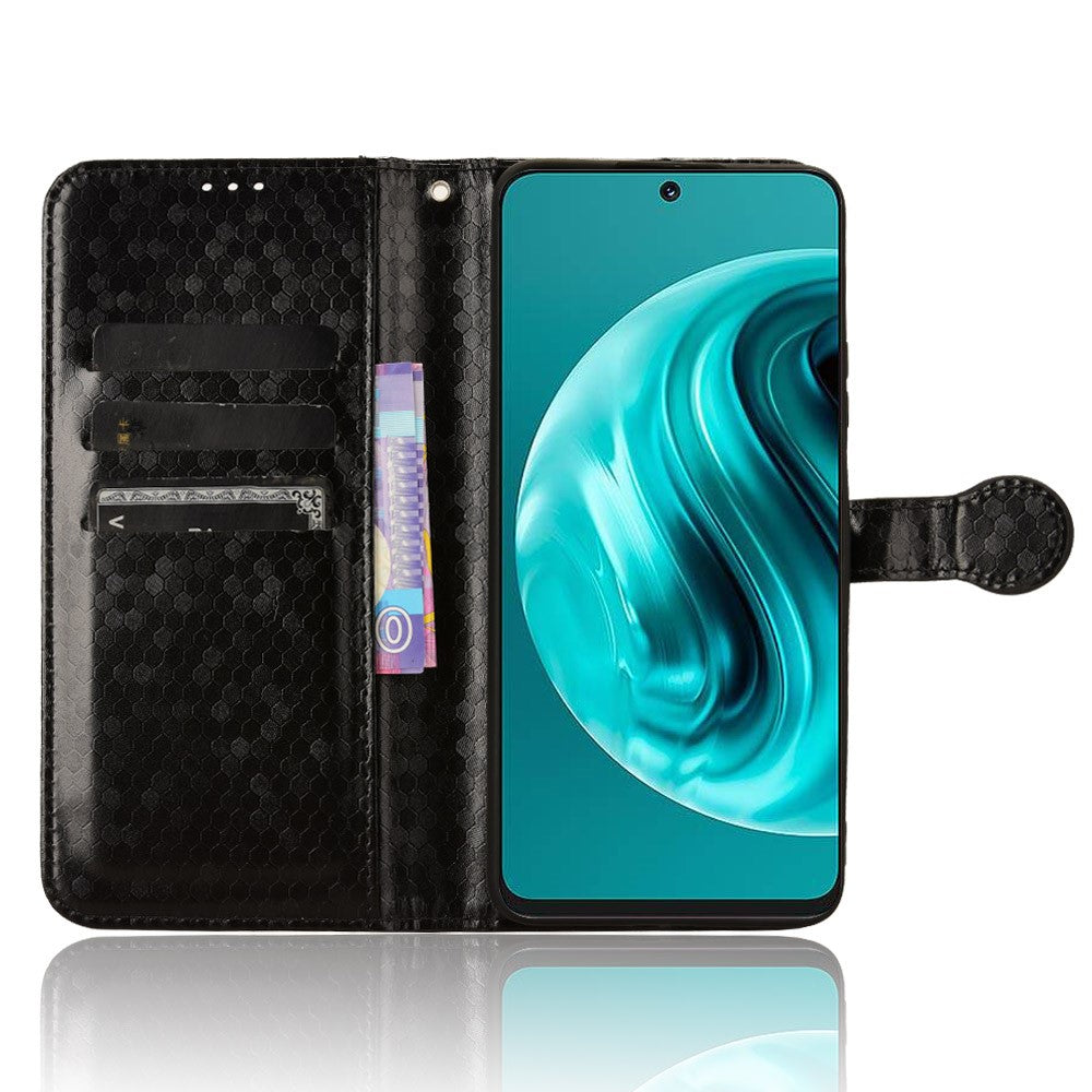 Huawei Nova 12i 4G / Enjoy 70 Pro-skal med prickigt tryck, plånbok med kortfack, läderfodral