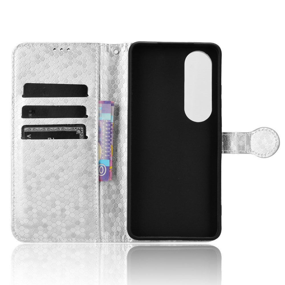 OnePlus Nord CE4 5G / Oppo K12 Läderfodral Prickmönster Korthållare Stativ mobilskydd