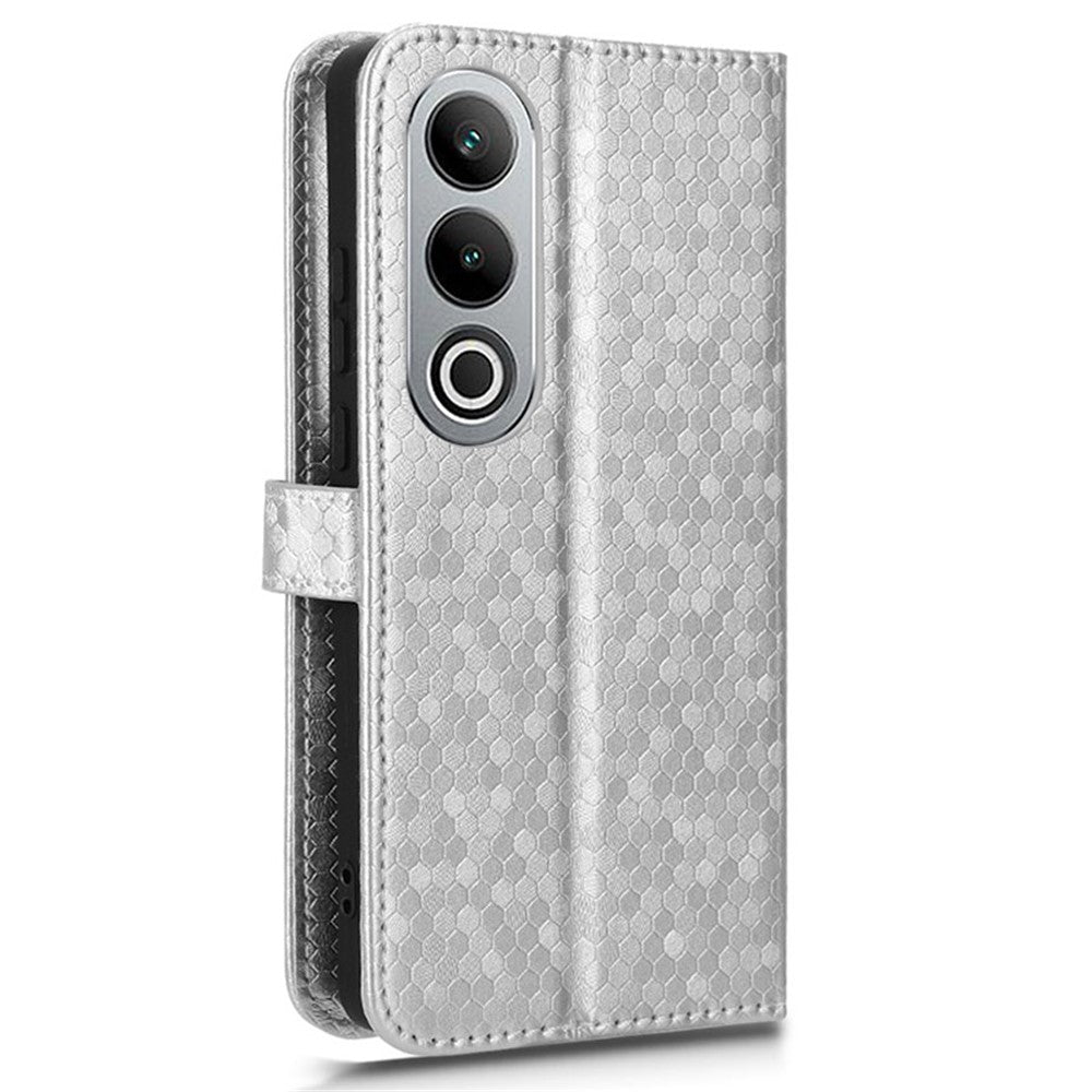 OnePlus Nord CE4 5G / Oppo K12 Läderfodral Prickmönster Korthållare Stativ mobilskydd