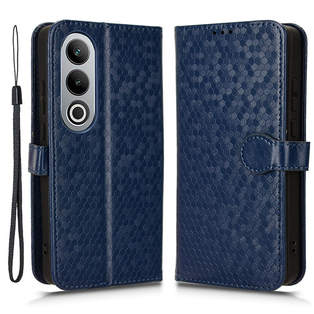 OnePlus Nord CE4 5G / Oppo K12 Läderfodral Prickmönster Korthållare Stativ mobilskydd