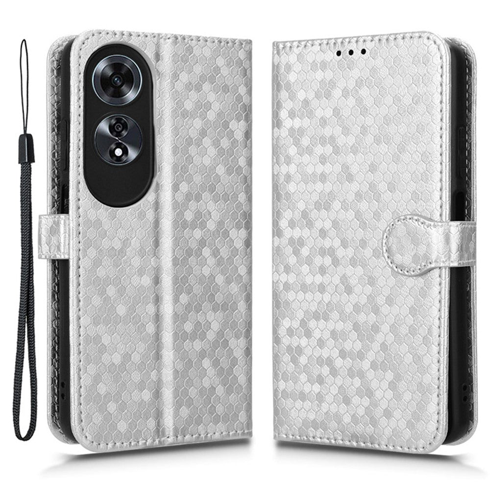 For Oppo A60 4G Cell Phone Case PU Leather Imprinted Shockproof Stand Cover