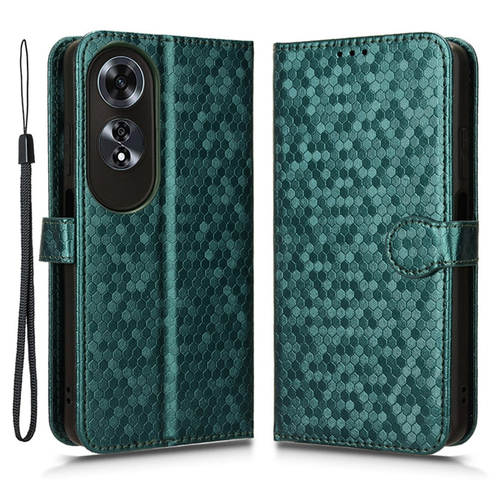 For Oppo A60 4G Cell Phone Case PU Leather Imprinted Shockproof Stand Cover