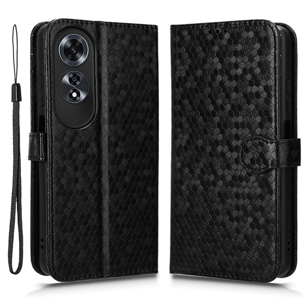 For Oppo A60 4G Cell Phone Case PU Leather Imprinted Shockproof Stand Cover