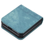 For Samsung Galaxy Z Flip7 FE 5G / Z Flip6 5G / Z Flip5 5G Case Grid Pattern Imprint Leather Shockproof Phone Cover