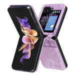 For Samsung Galaxy Z Flip7 FE 5G / Z Flip6 5G / Z Flip5 5G Case Grid Pattern Imprint Leather Shockproof Phone Cover