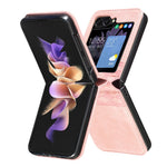 For Samsung Galaxy Z Flip7 FE 5G / Z Flip6 5G / Z Flip5 5G Case Grid Pattern Imprint Leather Shockproof Phone Cover