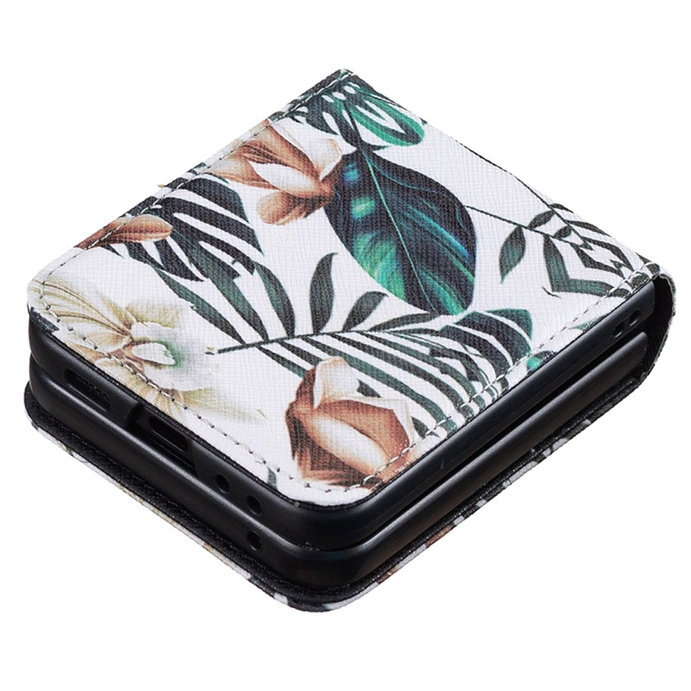 For Samsung Galaxy Z Flip7 FE 5G / Z Flip6 5G / Z Flip5 5G Case Pattern Print PU Leather Phone Shell