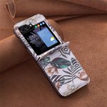For Samsung Galaxy Z Flip7 FE 5G / Z Flip6 5G / Z Flip5 5G Case Pattern Print PU Leather Phone Shell