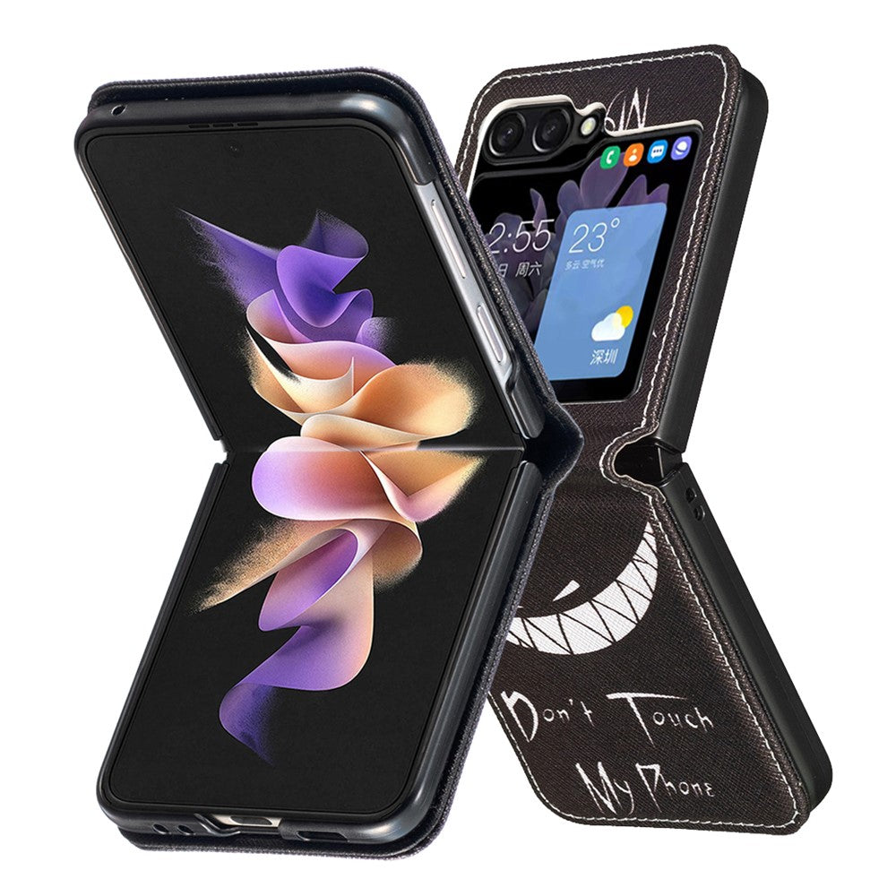 For Samsung Galaxy Z Flip7 FE 5G / Z Flip6 5G / Z Flip5 5G Case Pattern Print PU Leather Phone Shell