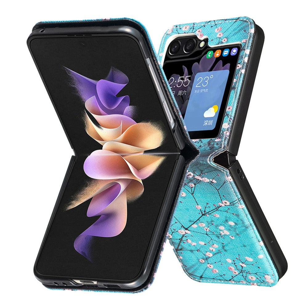 For Samsung Galaxy Z Flip7 FE 5G / Z Flip6 5G / Z Flip5 5G Case Pattern Print PU Leather Phone Shell
