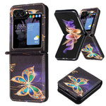 For Samsung Galaxy Z Flip7 FE 5G / Z Flip6 5G / Z Flip5 5G Case Pattern Print PU Leather Phone Shell