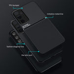 Til Samsung Galaxy A35 5G Telefoncover Ridsefast Bagsideetui med Magnetisk Holder og Metalplade