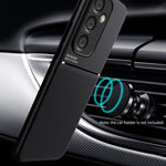 Til Samsung Galaxy A35 5G Telefoncover Ridsefast Bagsideetui med Magnetisk Holder og Metalplade