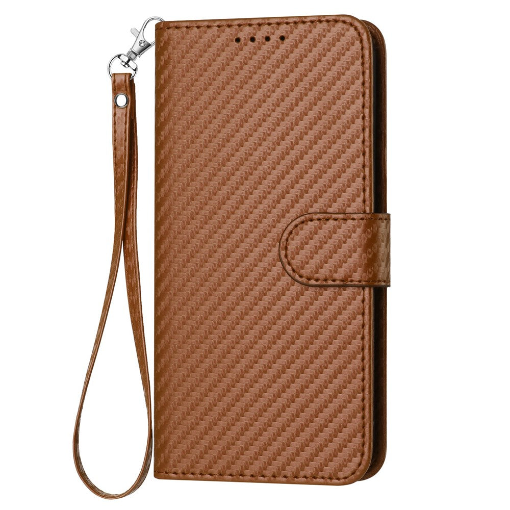 YX0070 For Xiaomi Redmi Note 13 4G PU Leather Phone Case Carbon Fiber Texture Stand Phone Cover
