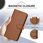 YX0070 For Xiaomi Redmi Note 13 4G PU Leather Phone Case Carbon Fiber Texture Stand Phone Cover