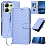 YX0070 For Xiaomi Redmi Note 13 4G PU Leather Phone Case Carbon Fiber Texture Stand Phone Cover