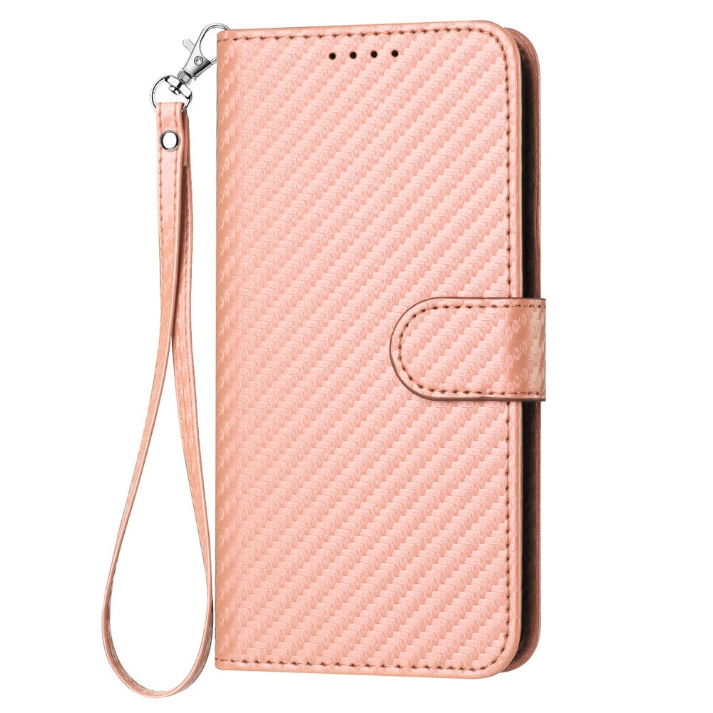 YX0070 For Xiaomi Redmi Note 13 Pro+ 5G Case Carbon Fiber Texture Well-Protected Leather Phone Cover