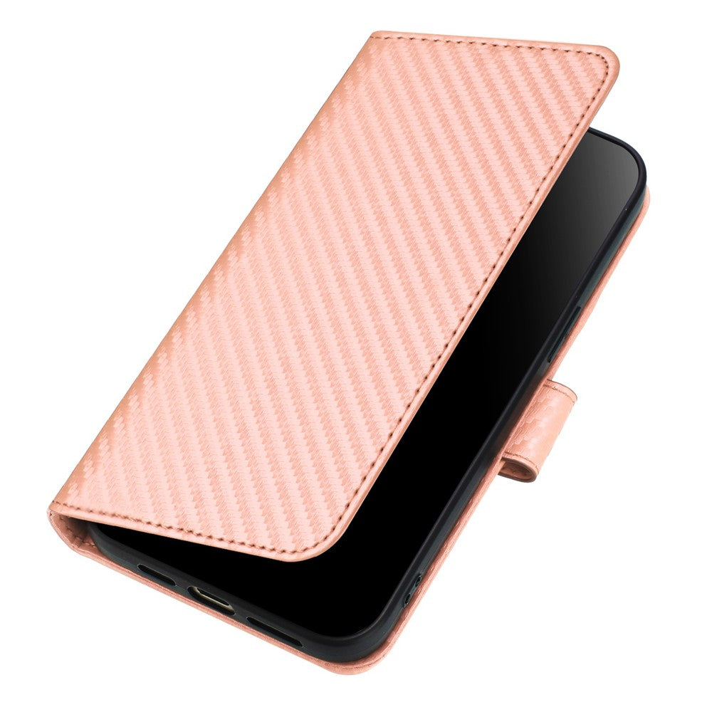 YX0070 For Xiaomi Redmi Note 13 Pro+ 5G Case Carbon Fiber Texture Well-Protected Leather Phone Cover