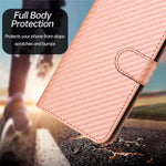 YX0070 For Xiaomi Redmi Note 13 Pro+ 5G Case Carbon Fiber Texture Well-Protected Leather Phone Cover