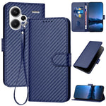 YX0070 For Xiaomi Redmi Note 13 Pro+ 5G Case Carbon Fiber Texture Well-Protected Leather Phone Cover