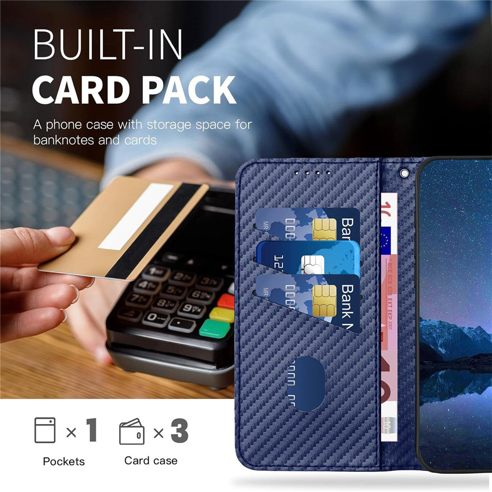 YX0070 For Xiaomi Redmi Note 13 Pro 5G / Poco X6 5G Case Carbon Fiber Texture Leather Wallet Stand Phone Cover