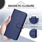 YX0070 För Xiaomi Redmi Note 13 Pro 5G / Poco X6 5G Skal Kolfiberstruktur Läder Plånboksfodral mobilskal