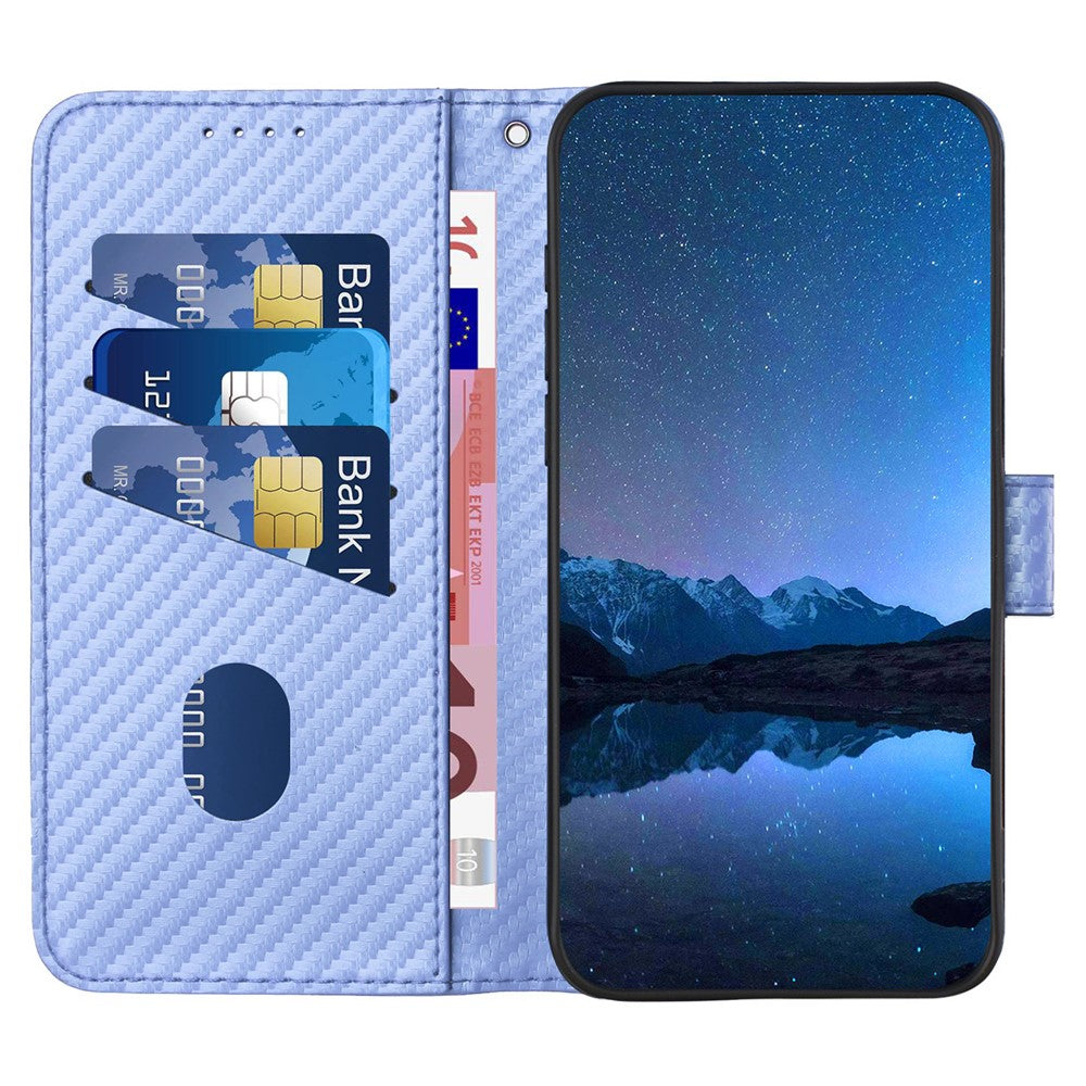 YX0070 For Xiaomi Redmi Note 13 5G Case TPU+PU Leather Phone Protective Shell Carbon Fiber Texture
