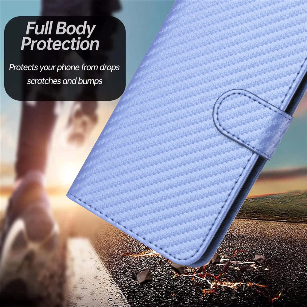 YX0070 For Xiaomi Redmi Note 13 5G Case TPU+PU Leather Phone Protective Shell Carbon Fiber Texture