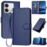 YX0070 For Xiaomi Redmi Note 13 5G Case TPU+PU Leather Phone Protective Shell Carbon Fiber Texture