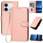 YX0070 For Xiaomi Redmi Note 13 5G Case TPU+PU Leather Phone Protective Shell Carbon Fiber Texture