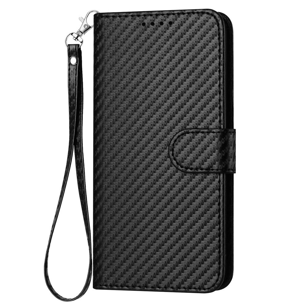 YX0070 För Samsung Galaxy A24 4G (162,1 x 77,6 x 8,3 mm) mobilskal Kolfiberstruktur Läder Plånboksfodral