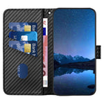 YX0070 För Samsung Galaxy A24 4G (162,1 x 77,6 x 8,3 mm) mobilskal Kolfiberstruktur Läder Plånboksfodral
